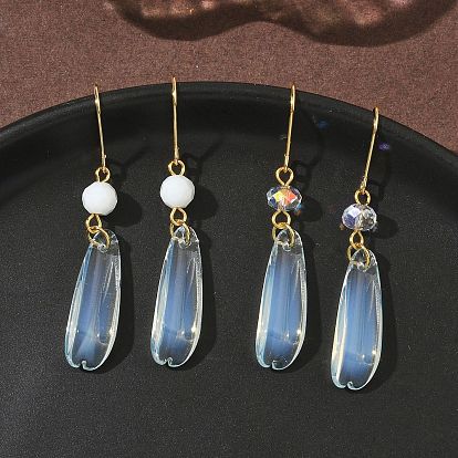 Гальванопокрытие 304 серьги-подвески из нержавеющей стали с кристаллами, слеза