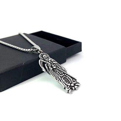 Винтажный готический кулон из нержавеющей стали с изображением жнеца, унисекс-ожерелья