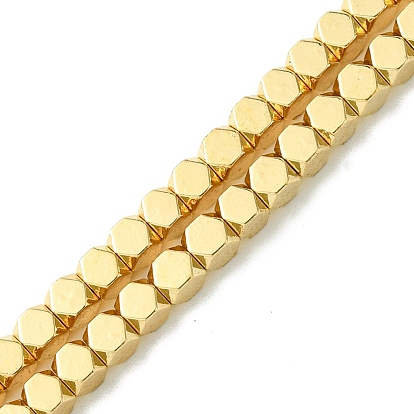 Гальванические нити из синтетических немагнитных гематитовых бусин, граненые, кубические