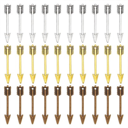 60шт 3 цвета подвески в тибетском стиле, стрелка, без кадмия, без никеля и без свинца