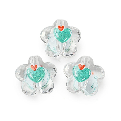 Прозрачные акриловые шарики печатных, цветок