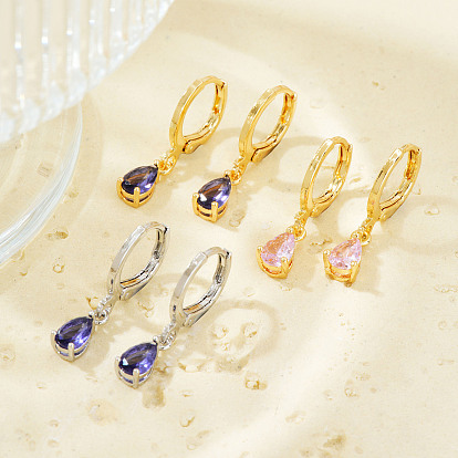 Модные парные сверкающие серьги-кольца из стерлингового серебра с кубическим цирконием для повседневного ношения и вечеринок