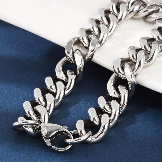 304 браслеты-цепочки с кубинскими звеньями из нержавеющей стали для женщин и мужчин