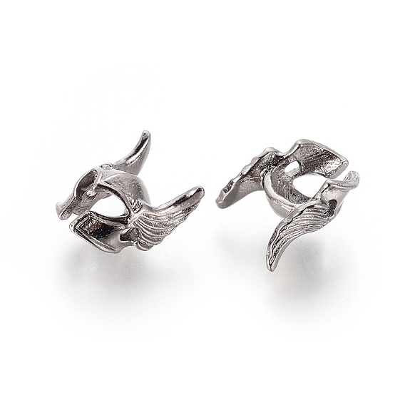 Сплавочные овальные бусины тибетского стиля , шлем с крылом