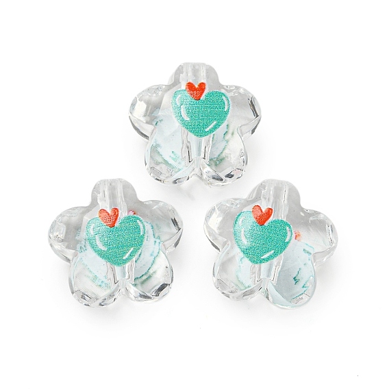 Прозрачные акриловые шарики печатных, цветок