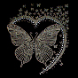 Mariposa, purpurina, resina termoadhesiva, diamantes de imitación, hierro en parches, zapatos de vestir ropa de decoración