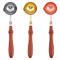 3Pcs 3 Colors Brass Wax Sticks Melting Spoon, with Wood Handle