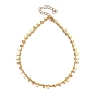 Brass Curb Chain Anklets, with Flat Round Charms and 304 Stainless Steel Lobster Claw Clasps