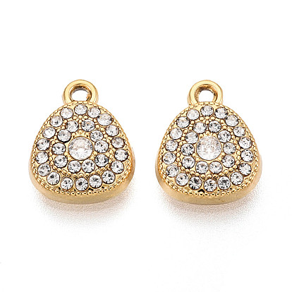 304 из нержавеющей стали амулеты горный хрусталь, слезинки, вакуумное покрытие pvd