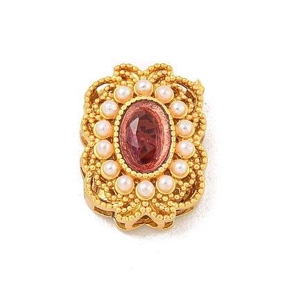 Покрытие стойки латунь паве камелия кубический цирконий прямоугольные многожильные звенья, долговечный, без кадмия и без свинца, с ABS имитации жемчуга