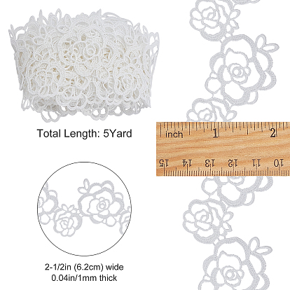 Gorgecraft 5 Yards Lace Trim Polyester String Threads for Jewelry Making, Garment Accessories