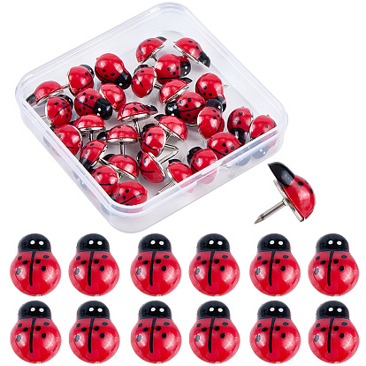30шт. пластиковые кнопки для рисования божьих коровок, с железными контактами