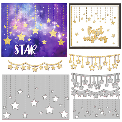 2 шт 2 стили трафареты для штампов из углеродистой стали, для diy scrapbooking, Фотоальбом, декоративная бумага для тиснения, цвет нержавеющей стали, звезда картины