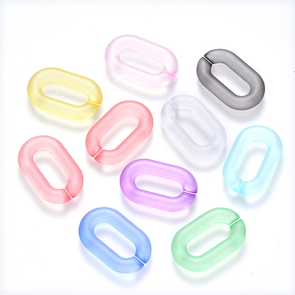 Transparent Acrylic Linking Rings, Quick Link Connectors, for Cable Chains Making, Frosted, Oval