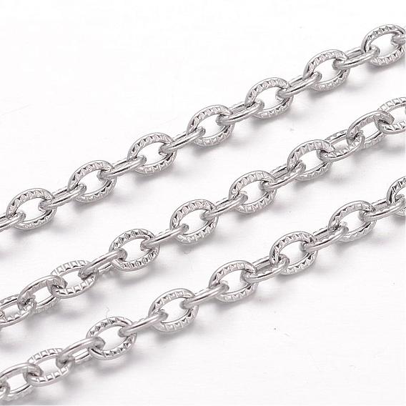304 chaînes de câbles en acier inoxydable, , soudé, ovale, pour la fabrication de bijoux