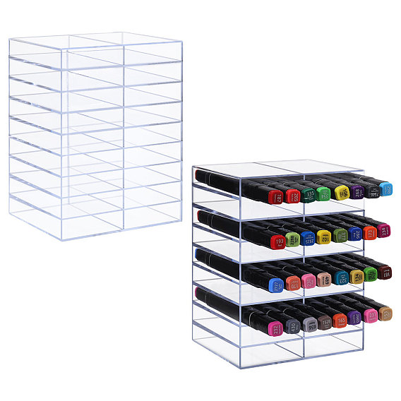 Acrylic Marker Pen Storage Box, Rectangle