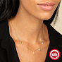925 Sterling Silver Marquise Cut Diamond Lock Collarbone Necklace