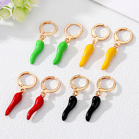 Colorful Chili Pepper Earrings - Cute, Minimalist and Creative Ear Accessories