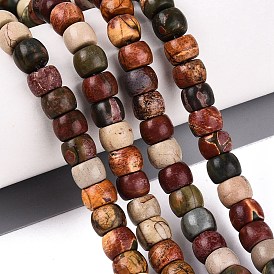 Natural Picasso Jasper/Polychrome Jasper Beads Strands, Barrel