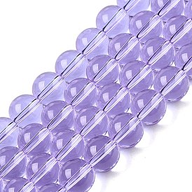 Transparent Glass Beads Strands, Round