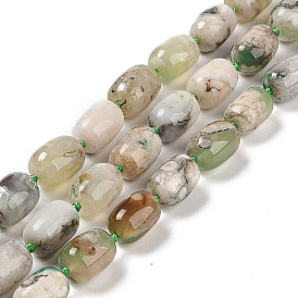 Natural Cherry Blossom Agate Beads Strands, Dyed & Heated, Barrel