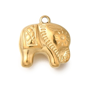 PVD Vacuum Plating 201 Stainless Steel Charms, Elephant Charm