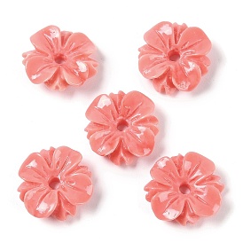 Synthetic Shell Dyed Beads, Flower