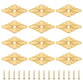 12шт. ромбовидные плоские шайбы из латуни, для ручек и ручек для коробок