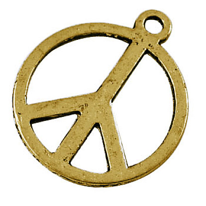 Tibetan Style Alloy Pendants, Peace Sign, Cadmium Free & Nickel Free & Lead Free