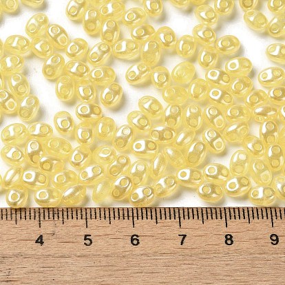 Opaque ABS Beads, Double Hole, Oval