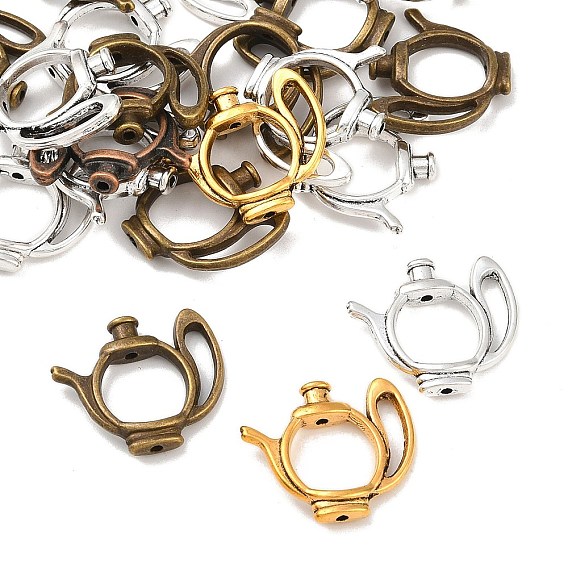 Бусины тибетского стиля, рамки, чайник, без кадмия и без свинца, 19.5x23.5x5 мм, отверстие : 1 мм