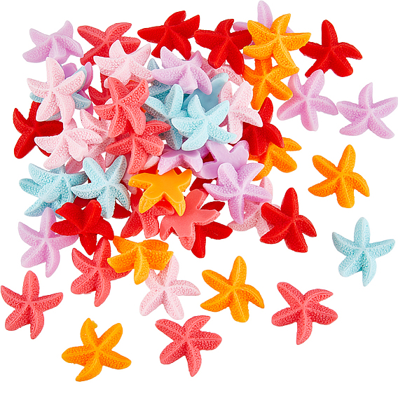 72шт. 6 цвета непрозрачной смолы декодирования кабошонов, морская звезда