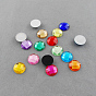 Acryl-Strass-Cabochons, flache Rückseite, facettiert, Halbrund