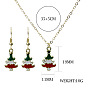 Adorable Starry Christmas Jewelry Set with Tree Earrings and Necklace