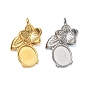 304 Stainless Steel Pendant Cabochon Settings, Flower Charms, Ion Plating(IP)
