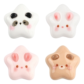 10кабошоны из мультяшной смолы шт., звезда с лицом животного