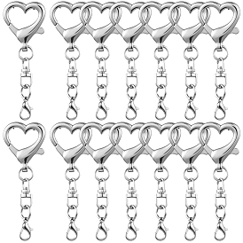 20 поворотные застежки из сплава шт., сердце, с карабин-лобстерами 