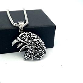 Мужской кулон в виде орла в стиле хип-хоп 304 винтажные панк-колье из нержавеющей стали