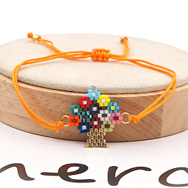 Bracelet ethnique arbre de vie en perles miyuki fait main coloré
