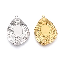 304 Настройки кабошон из нержавеющей стали кулон, ионное покрытие (ip), самородки