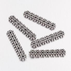 Tibetan Style Beads Spacers, Rectangle, Cadmium Free & Lead Free, 7-Hole, 23x5x2mm, Hole: 1mm