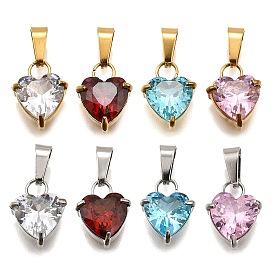 304 микро нержавеющей стали прокладывать Цирконом подвески, сердце прелести, вакуумные покрытия