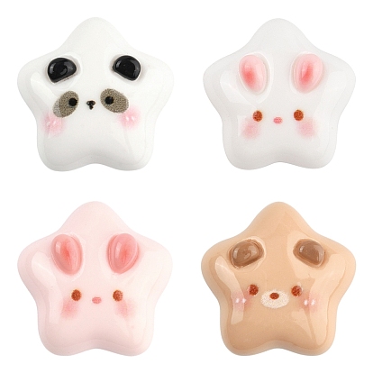 10кабошоны из мультяшной смолы шт., звезда с лицом животного