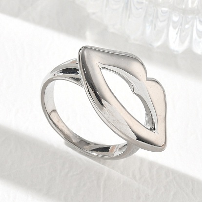 304 Stainless Steel Finger Rings for Women, Lip