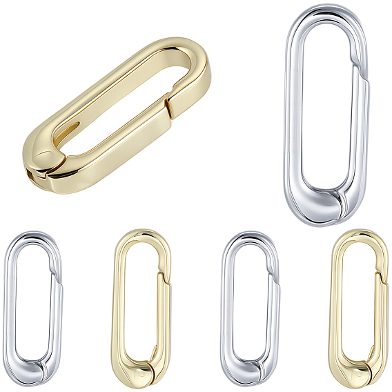 6шт. 2 цвета латунные овальные пружинные кольца для ворот, без кадмия и без свинца, долговечный
