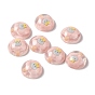 Transparent Resin Cabochons, Half Round with Ice Cream Pattern