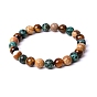Natural Mixed Gemstone Round Beaded Stretch Bracelets