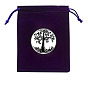 Rectangle Velvet Jewelry Storage Pouches, Tree of Life Printed Drawstring Bags