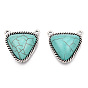 Синтетические бирюзовые подвески, со сплавочной фурнитурой, треугольник прелести
