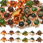 30Pcs 6 Colors Opaque Resin Pendants, Turtle Charm, with Platinum Iron Loops